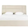 Lit coffre 2 places 160x200 cm en tissu texturé beige HONO