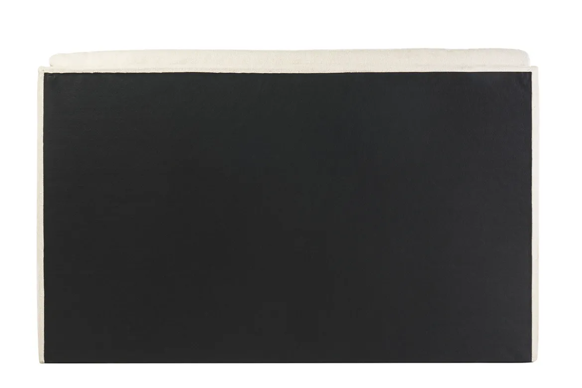Lit coffre 2 places 160x200 cm en tissu texturé beige HONO