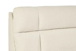Lit coffre 2 places 160x200 cm en tissu texturé beige HONO