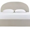 Lit coffre 2 places 160x200 cm en tissu beige OREN