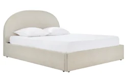 Lit coffre 2 places 160x200 cm en tissu beige OREN