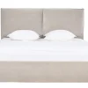 Lit coffre 2 places 160x200 cm en tissu chenille beige VIGO