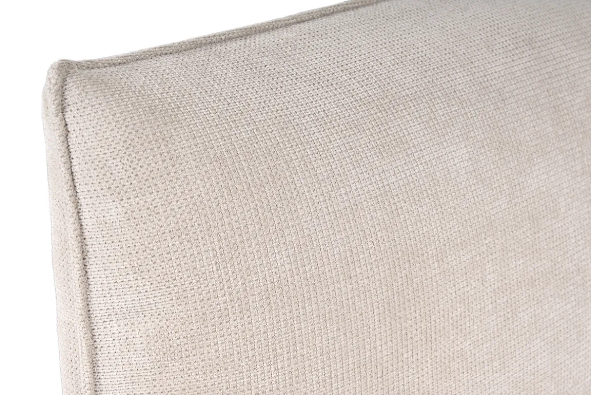 Lit coffre 2 places 160x200 cm en tissu chenille beige VIGO