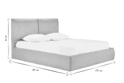 Lit coffre 2 places 160x200 cm en tissu chenille beige VIGO
