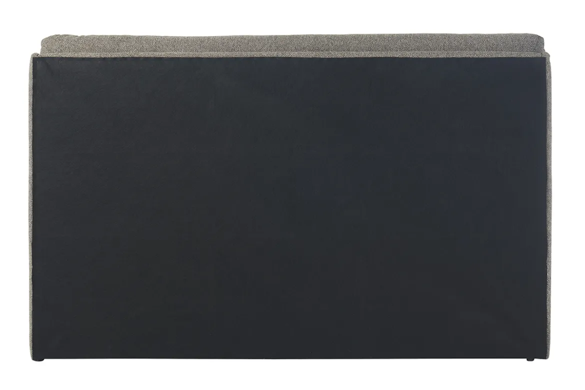 Lit coffre 2 places 160x200 cm en tissu texturé taupe HONO