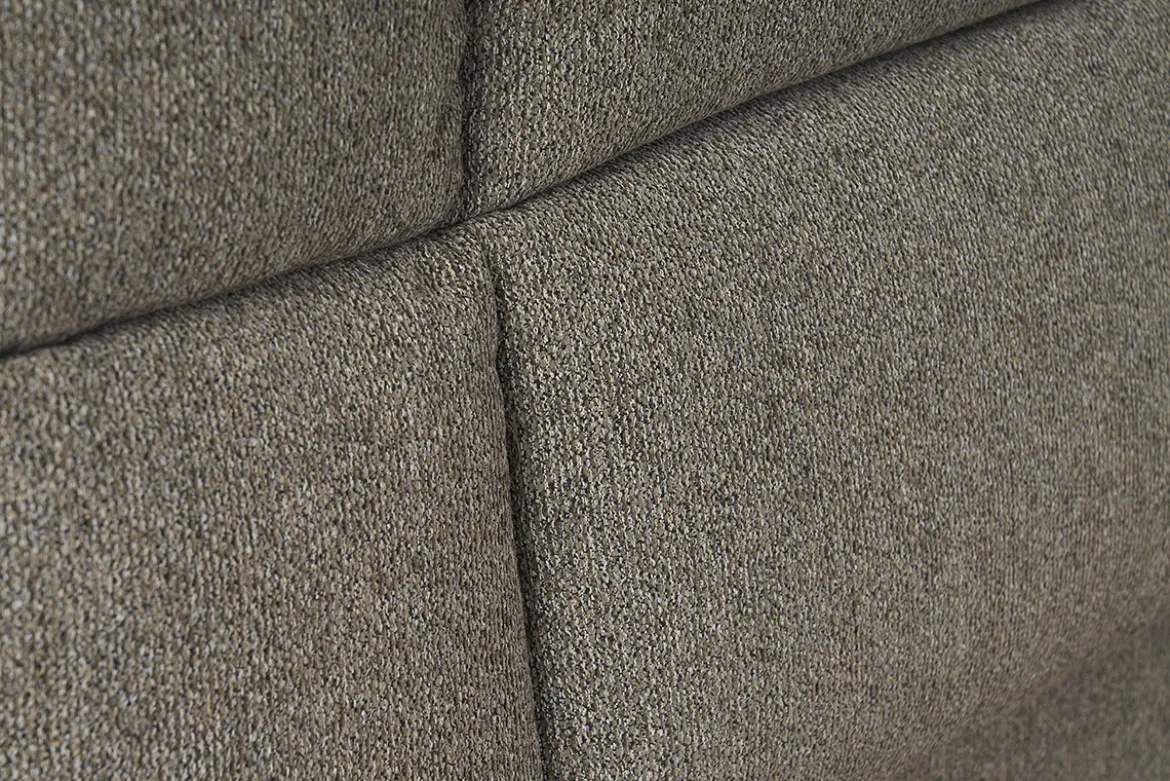 Lit coffre 2 places 160x200 cm en tissu texturé taupe HONO