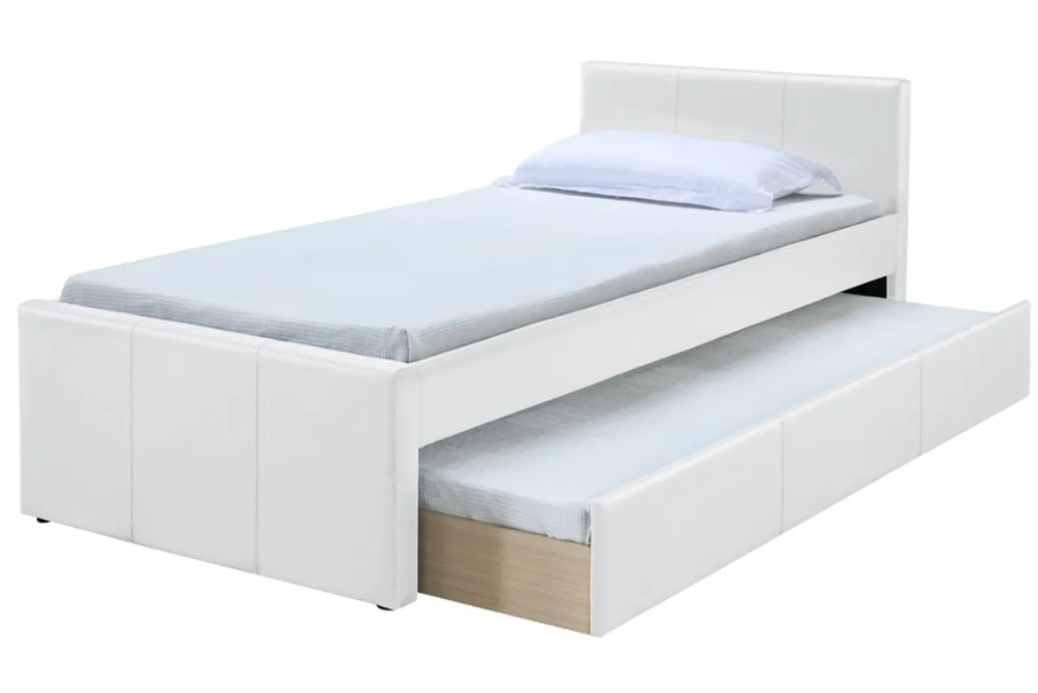 Lit gigogne blanc mat 90x190 cm MACCO