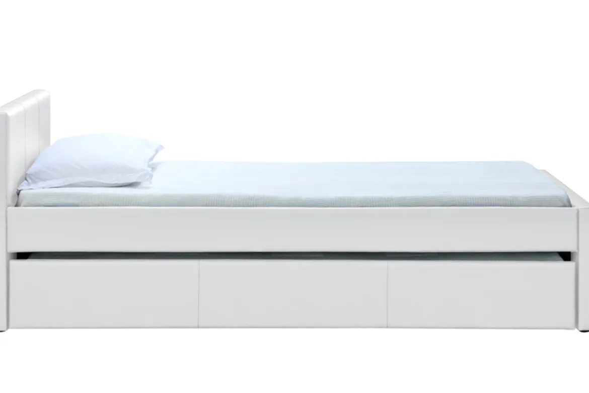 Lit gigogne blanc mat 90x190 cm MACCO