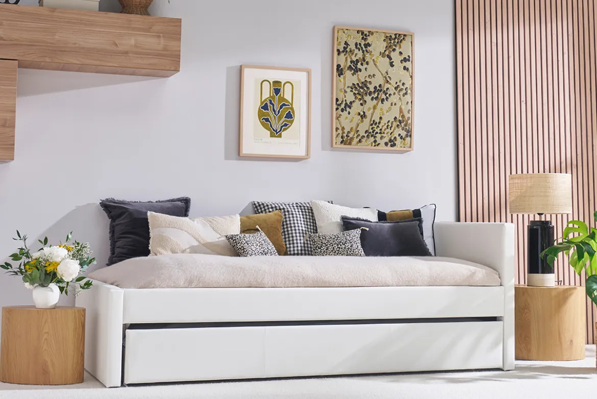 Lit gigogne blanc mat 90x190 cm MACCO