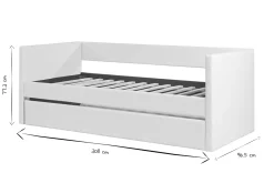 Lit gigogne blanc 90x190 cm ELIE