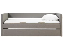 Lit gigogne en tissu gris 90x190 cm ELIE