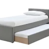 Lit gigogne en tissu gris 90x190 cm MACCO