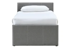 Lit gigogne en tissu gris 90x190 cm MACCO