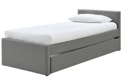 Lit gigogne en tissu gris 90x190 cm MACCO