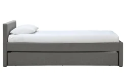 Lit gigogne en tissu gris 90x190 cm MACCO
