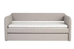 Lit gigogne en tissu taupe 90 x 190 cm EDISON