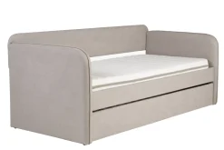 Lit gigogne en tissu taupe 90 x 190 cm EDISON