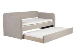 Lit gigogne en tissu taupe 90 x 190 cm EDISON
