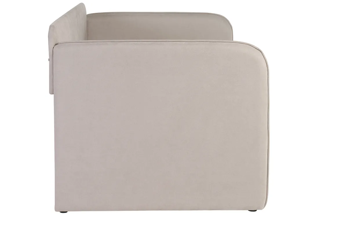 Lit gigogne en tissu taupe 90 x 190 cm EDISON