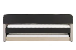 Lit gigogne en tissu taupe 90 x 190 cm EDISON