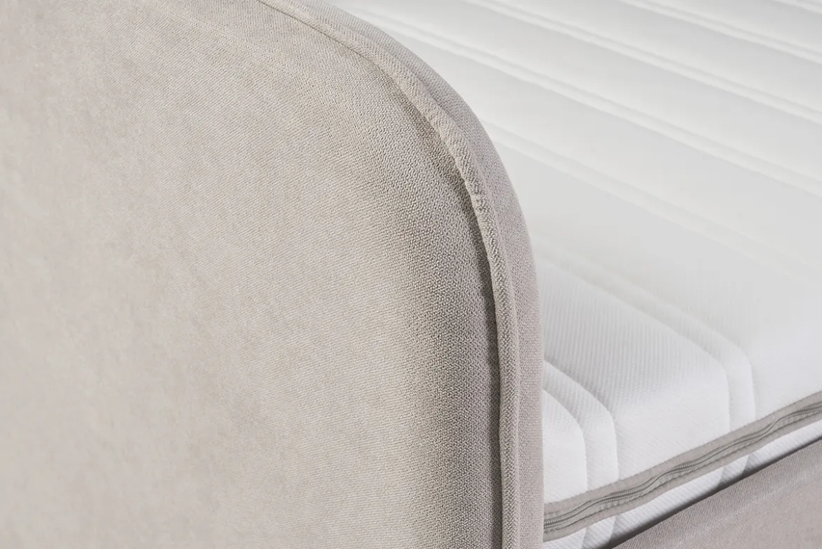 Lit gigogne en tissu taupe 90 x 190 cm EDISON