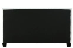 Lit 2 places 160x200 cm blanc capitonné MARQUISE