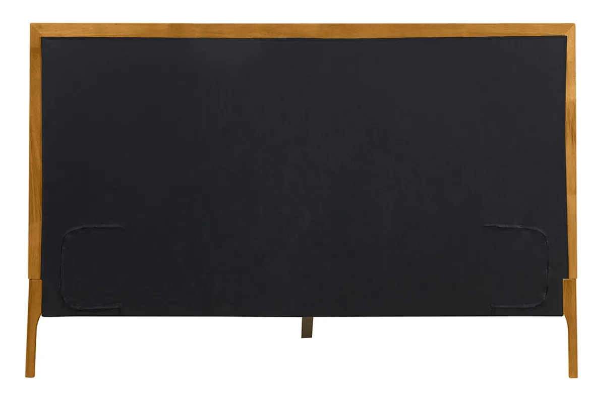 Lit 2 places 160x200 cm en bois clair et tissu gris clair RONN