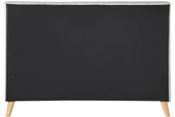 Lit 2 places 160x200 cm en bois et tissu beige LYNN