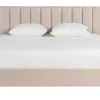 Lit 2 places 160x200 cm en tissu beige DIANE