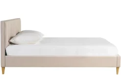 Lit 2 places 160x200 cm en tissu beige DIANE