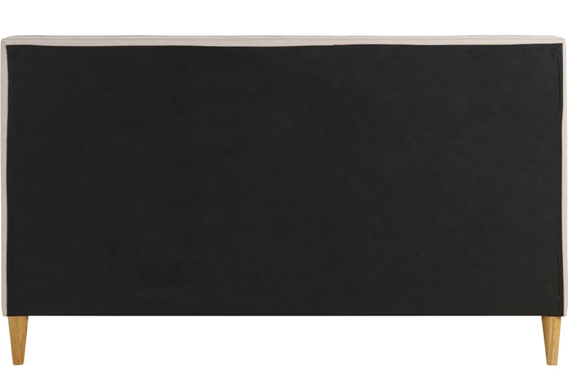 Lit 2 places 160x200 cm en tissu beige DIANE