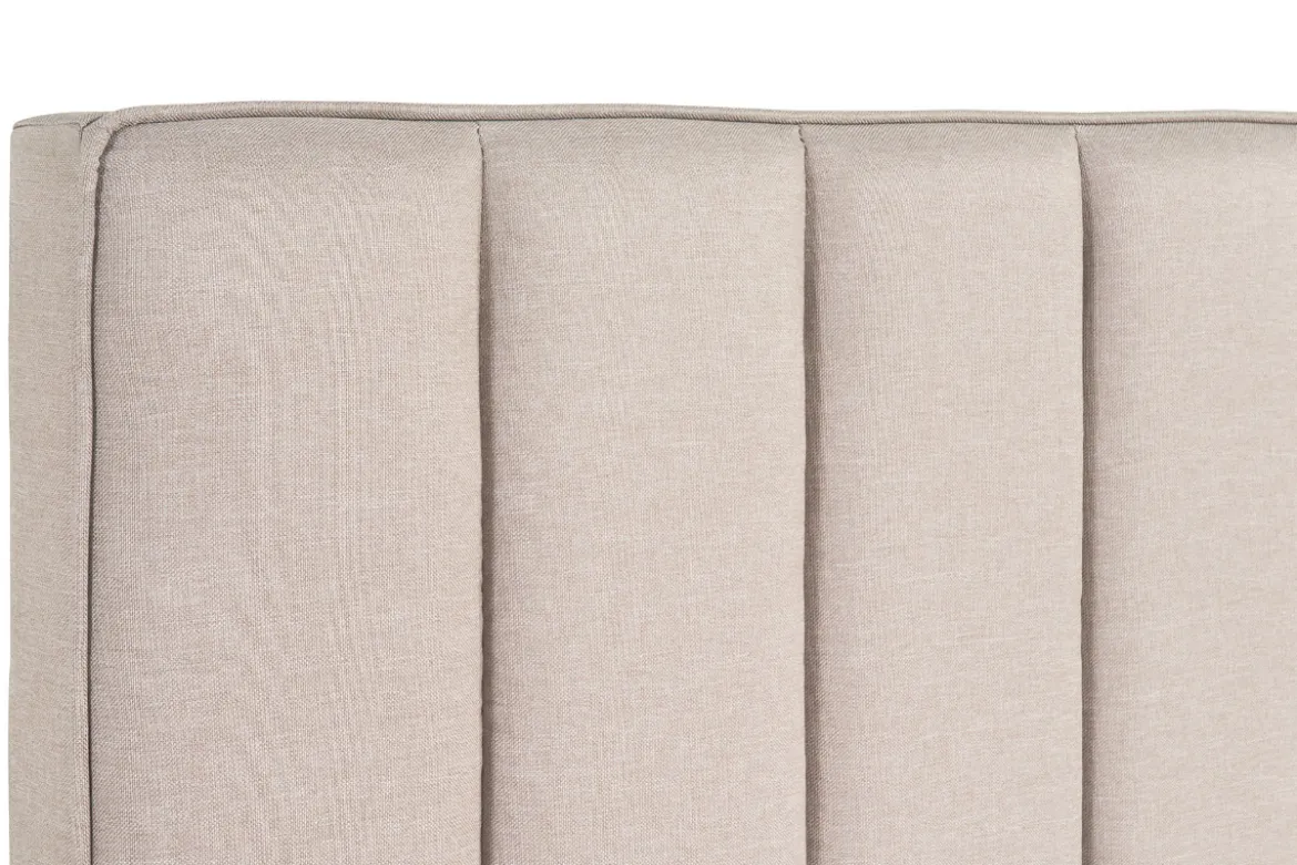Lit 2 places 160x200 cm en tissu beige DIANE