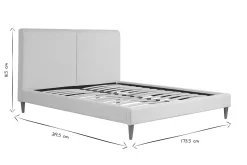 Lit 2 places 160x200 cm en tissu beige et bois clair SALOME