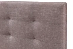 Lit 2 places 160x200 cm en tissu camel capitonné MARQUISE