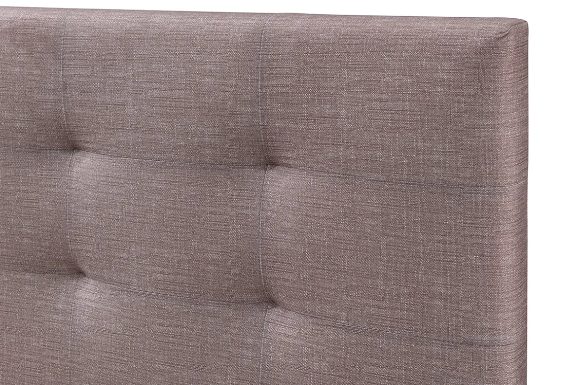 Lit 2 places 160x200 cm en tissu camel capitonné MARQUISE