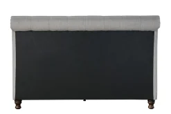 Lit 2 places 160x200 cm en tissu gris capitonné RILEY