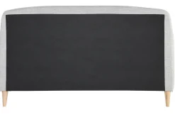 Lit 2 places 160x200 cm en tissu gris clair NIELS