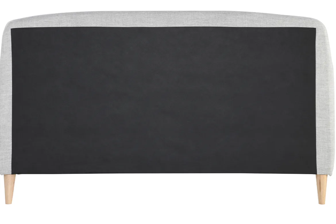Lit 2 places 160x200 cm en tissu gris clair NIELS