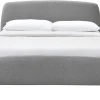 Lit 2 places 140x200 cm en tissu gris NIELS