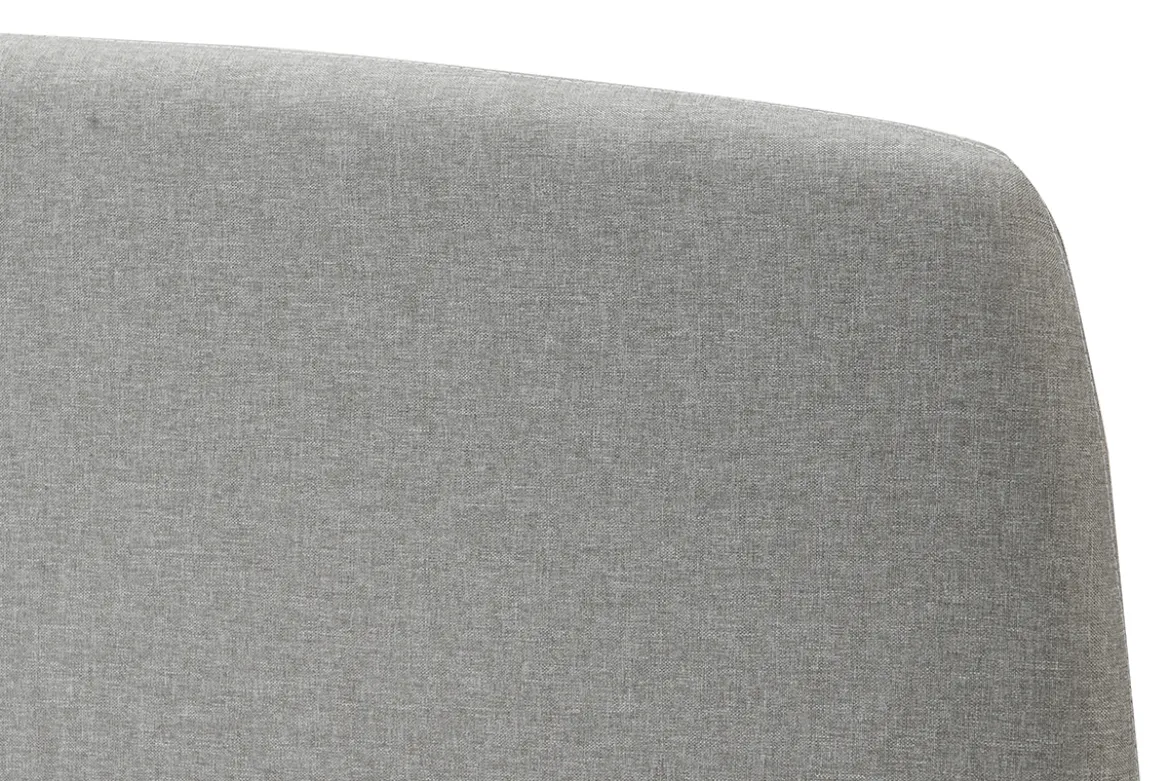 Lit 2 places 140x200 cm en tissu gris NIELS