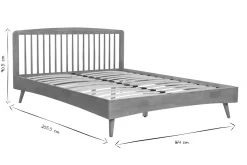 Lit 2 places 160x200 en bois TERRY