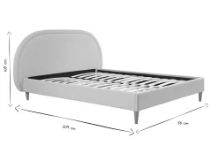 Lit 2 places 160x200 en tissu beige CHARLINE