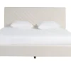 Lit 2 places 160x200 en tissu beige SIDONIE