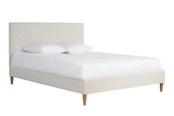 Lit 2 places 160x200 en tissu beige SIDONIE
