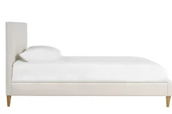 Lit 2 places 160x200 en tissu beige SIDONIE