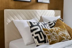Lit 2 places 160x200 en tissu beige SIDONIE