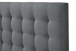 Lit 2 places 160x200 en tissu gris clair capitonné DANAE