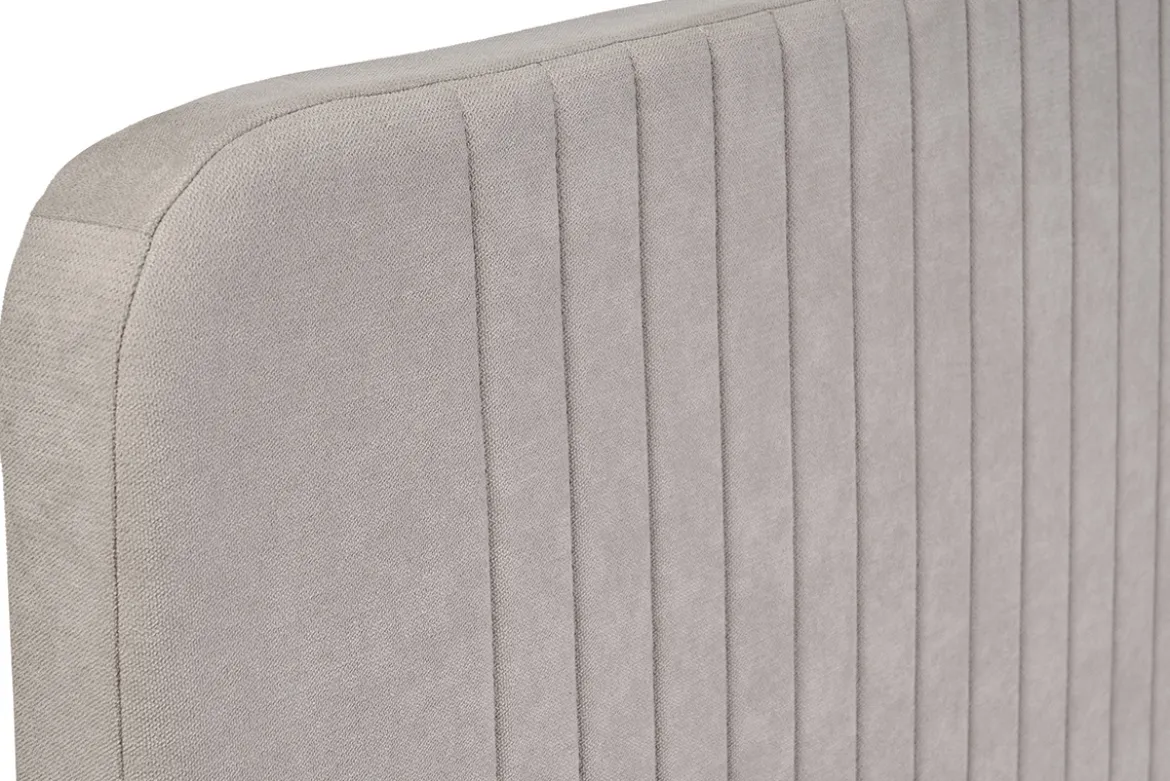 Lit 2 places 160x200 en tissu texturé taupe LINDSAY