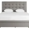 Lit tiroir 2 places 160x200 cm en tissu gris clair RENO