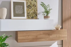 Élément mural TV horizontal blanc laqué brillant L137.5 cm ETERNEL